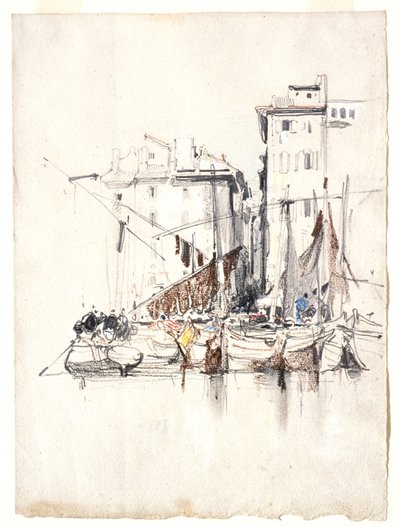 Vid havet - Fiskeby av Eugene Isabey