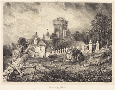 Château de Pesteil i Polminhac av Eugene Isabey