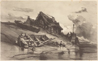 Fiskarstugor av Eugene Isabey