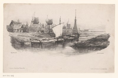 Hamn med båtar och väderkvarnar Gå ombord på kanalen Memories of Eugène Isabey (serietitel) Souvenirs d
