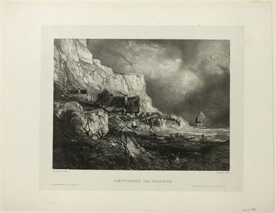 Nära Dieppe, skylt ett från Six Marines av Eugene Isabey