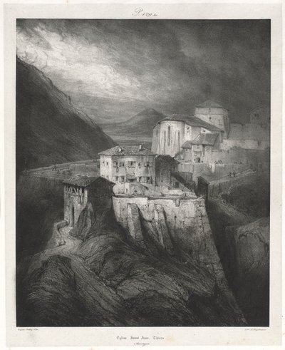 Pittoreska och romantiska resor i gamla Frankrike: Auvergne vol. II: St. John Church, Thiers, Plate av Eugene Isabey