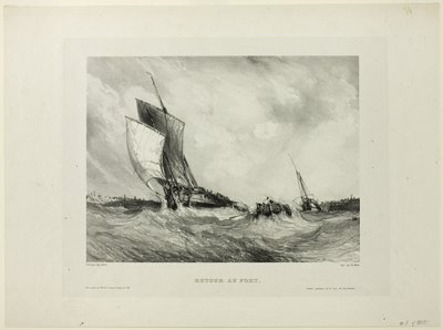 Återvänd till hamn, tallrik två från Six Marines av Eugene Isabey