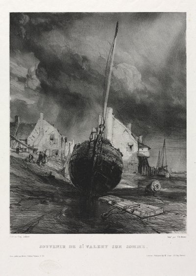 Sex marinsoldater: Souvenir Saint Valéry-sur-Somme av Eugene Isabey