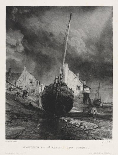 Sex marinsoldater: Souvenir från Saint Valéry sur Somme av Eugene Isabey