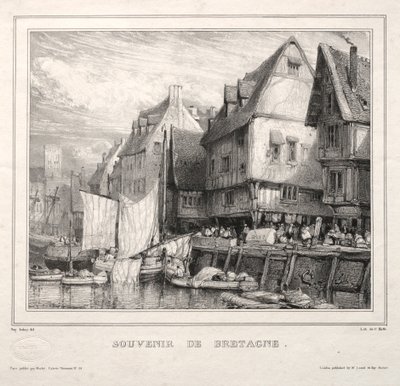 Souvenirer: Souvenir of Bretagne, 1832. av Eugene Isabey