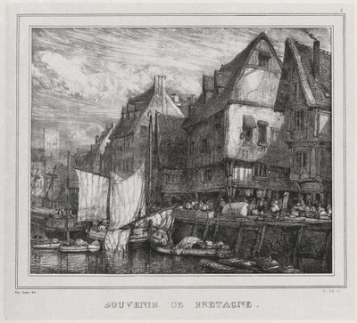 Souvenirer: Souvenir of Bretagne, skylt 5 av Eugene Isabey