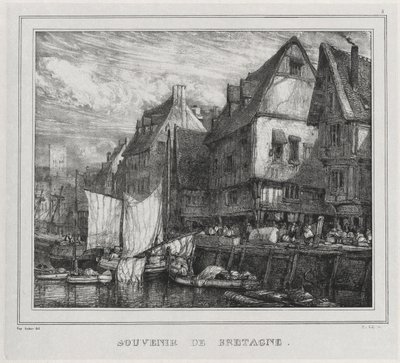 Souvenirer: Souvenir of Bretagne, skylt 5, 1832. av Eugene Isabey