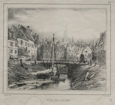 Utsikt över Caen, 1832. av Eugene Isabey