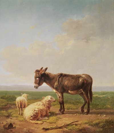 Ass och får, 1849 (olja) av Eugene Joseph Verboeckhoven