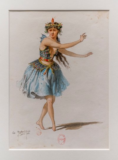 Korriganen. Balett av Charles-Marie Widor, kostymmodell. 1880, penna, akvarell och gouache på papper. av Eugene Lacoste