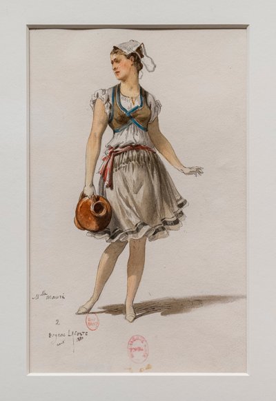 Korriganen. Balett av Charles-Marie Widor, kostymmodell. 1880, penna, akvarell och gouache på papper. av Eugene Lacoste