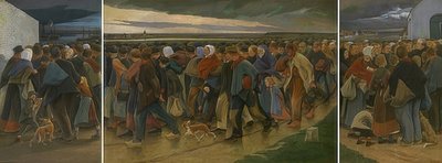 Emigranterna (triptyk). 1896 av Eugene Laermans