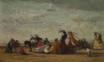Strandscen, ca. 1865-1867 (olja på träpanel) av Eugene Louis Boudin