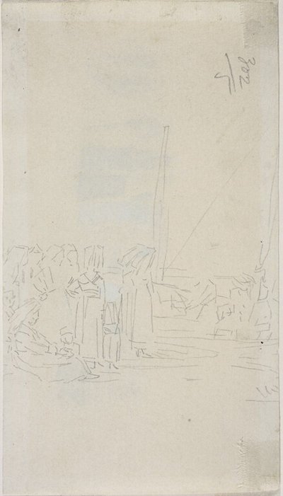 Bretonska kvinnor på stranden av Eugene Louis Boudin