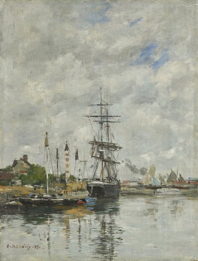 Deauville, båtbassängen, 1887 av Eugene Louis Boudin