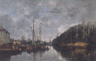 Kanal på Allèe Verte i Bryssel av Eugene Louis Boudin