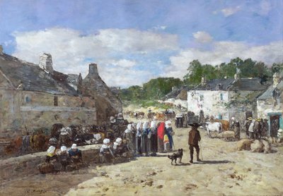 La Fete, ca 1865 av Eugene Louis Boudin