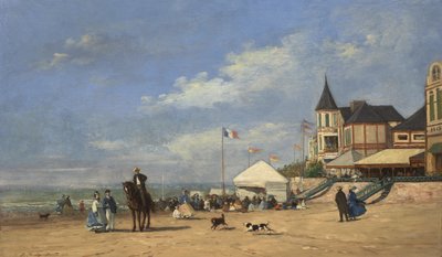 Trouville strand av Eugene Louis Boudin