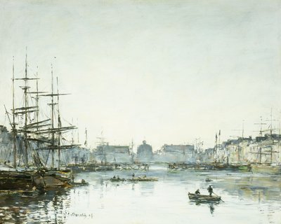 Le Havre, handelsbassängen, 1894 av Eugene Louis Boudin