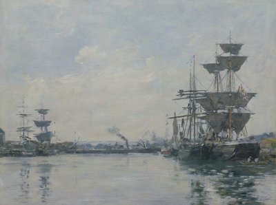 Le Havre, fartyg i en bassäng av Eugene Louis Boudin