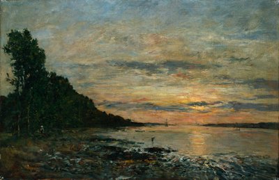 Plougastel, Solnedgång över mynningen, c.1870-73 av Eugene Louis Boudin