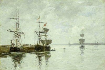 Hamnscenen, ca 1880 av Eugene Louis Boudin