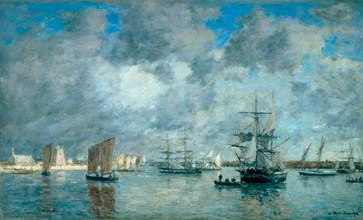 Hamnen i Camaret-sur-Mer (Camaret-sur-Mer). Målning av Eugene Boudin (1824-1898) av Eugene Louis Boudin