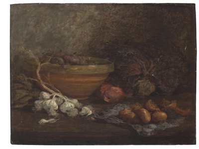 Stilleben med lök, c.1853-56 av Eugene Louis Boudin