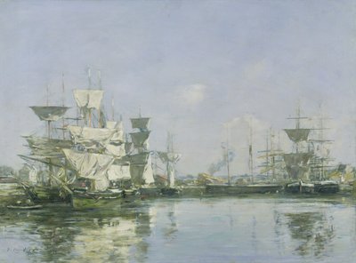 The Basin at Deauville, c.1880-85 av Eugene Louis Boudin