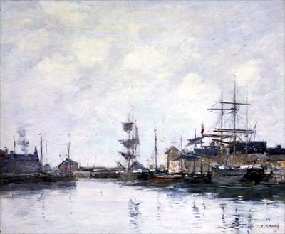 Bassängen vid Fecamp av Eugene Louis Boudin