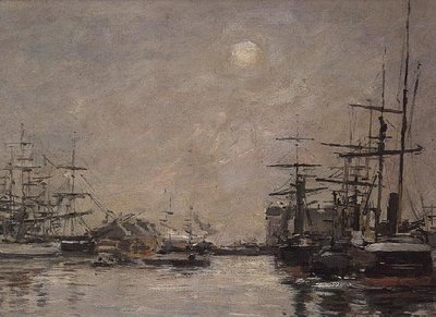 The Basin of the Barre, Le Havre av Eugene Louis Boudin