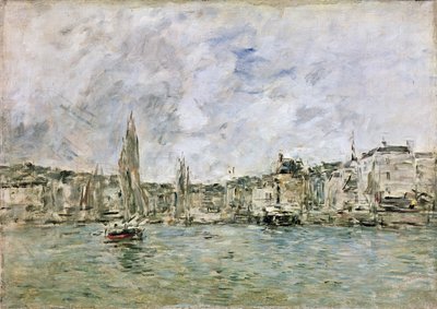 Hamnen i Honfleur, 1896 av Eugene Louis Boudin