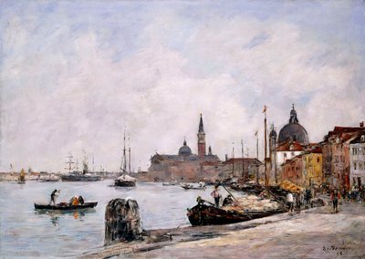 Kajen på Giudecca, Venedig, 1895 av Eugene Louis Boudin