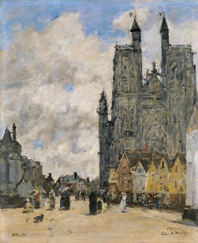 Torget i kyrkan Saint Vulfran i Abbeville av Eugene Louis Boudin