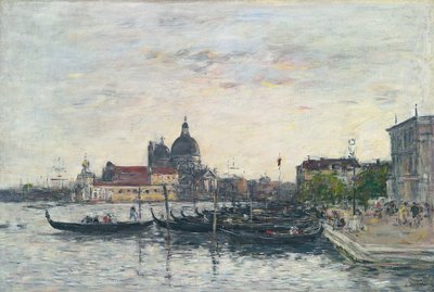 Venedig, mullvaden vid ingången till Canal Grande och salut, kväll, 1895 av Eugene Louis Boudin