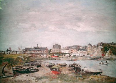 Utsikt över hamnen, Trouville av Eugene Louis Boudin