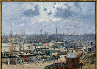 Utsikt över hamnen i Bordeaux Målning av Eugene Louis Boudin (1824-1898) 1874 Sön. 0,7x1,02 m Paris, musee d