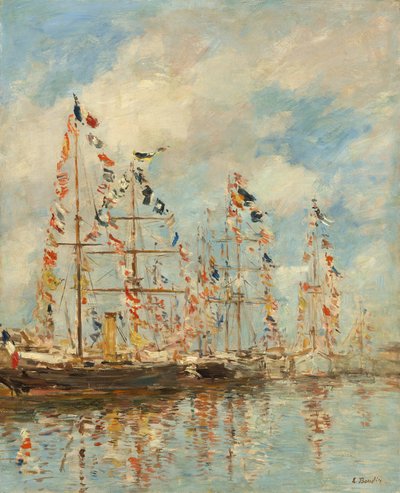 Yachtbassäng i Trouville-Deauville, troligen 18951896. av Eugene Louis Boudin