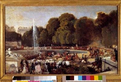 Eingang der Herzogin von Orleans, Helene von Mecklenburg, in den Tuileriengarten in Paris, 4. Juni von Eugene Louis Lami