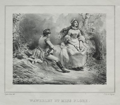 Pittoreska vyer över Skottland: Waverly and Miss Flora, 1825-1828. av Eugene Louis Lami