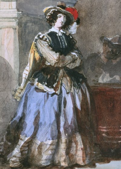 Porträtt av kvinna, 1800-talet. av Eugene Louis Lami