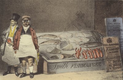 En fiskhandlare av Eugene Louis after Lami