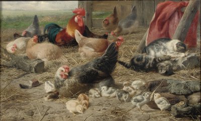 In the Barnyard (olja på duk) av Eugene Remy Maes