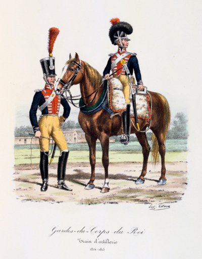 Kungens livvakter, artilleritåg, 1814-15 av Eugene Titeux