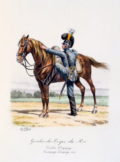 Kungens livvakter, kavaljer, spanska kampanjen, 1823 av Eugene Titeux