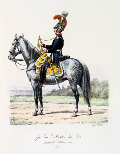 Gardes-du-Corps de Roi, trumpetare avklädning, 1815 av Eugene Titeux