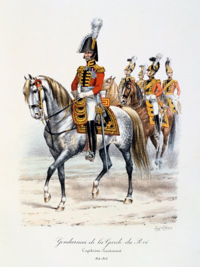 Gendarmer av kungens garde, kaptenlöjtnant, 1814-15 av Eugene Titeux