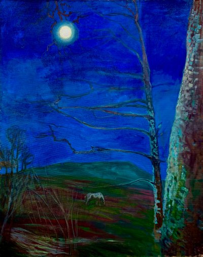 Flower Moon (målning) av Eugenie Vronskaya
