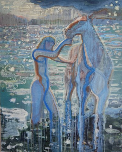 Noose of Light, 2023 (olja, pigment på duk) av Eugenie Vronskaya